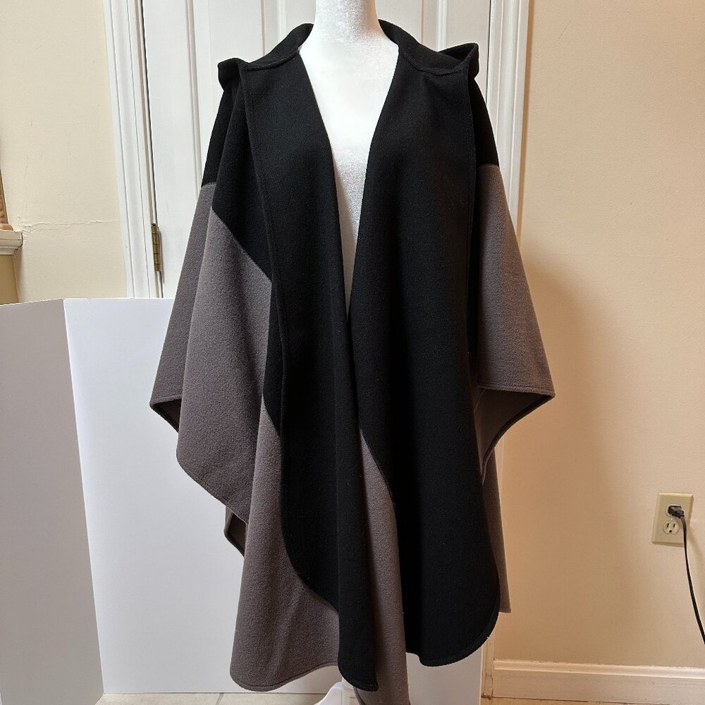 Hooded Wool Cape With Belt
